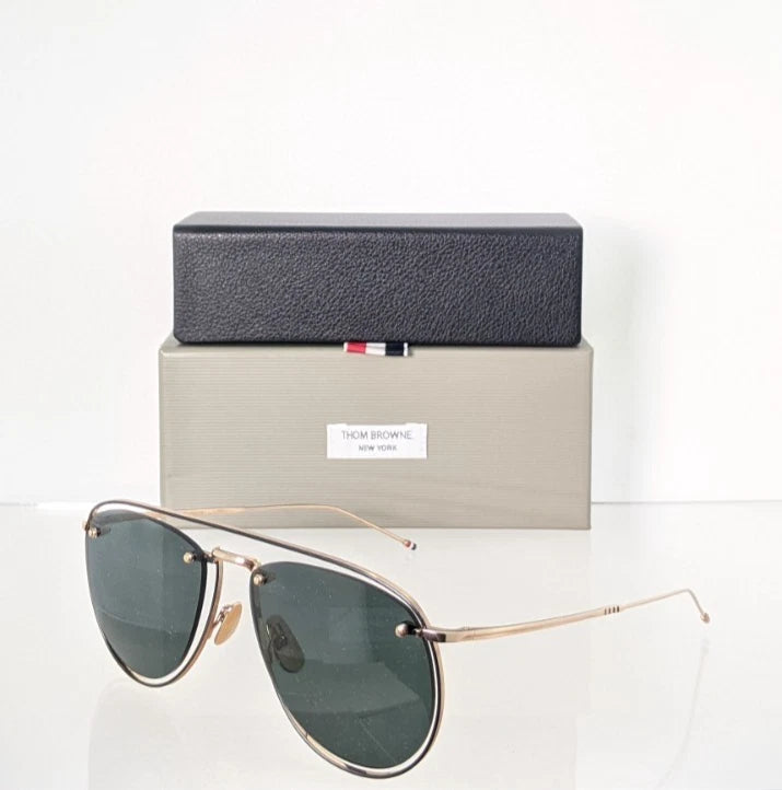 Brand New Authentic Thom Browne Sunglasses TBS 113-59-02 59mm TBS113 Gold Black
