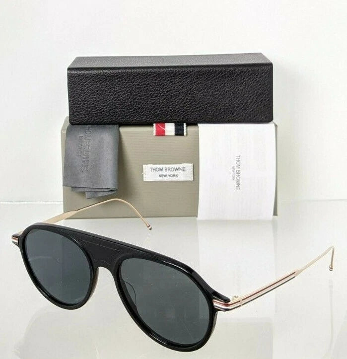 Brand New Authentic Thom Browne Sunglasses TB 809-A-BLK-GLD TBS809 Frame