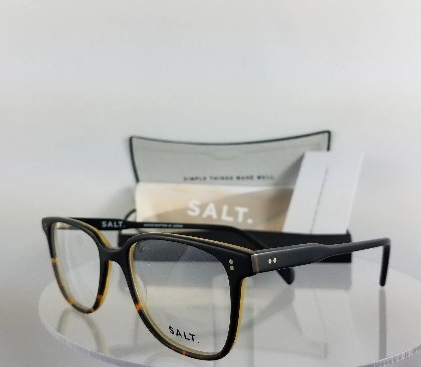 Brand New Authentic SALT Eyeglasses STEPH MBKH Tortoise Black Frame 51mm