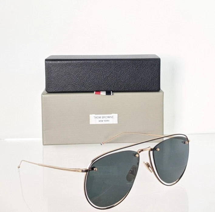 Brand New Authentic Thom Browne Sunglasses TBS 113-59-02 59mm TBS113 Gold Black