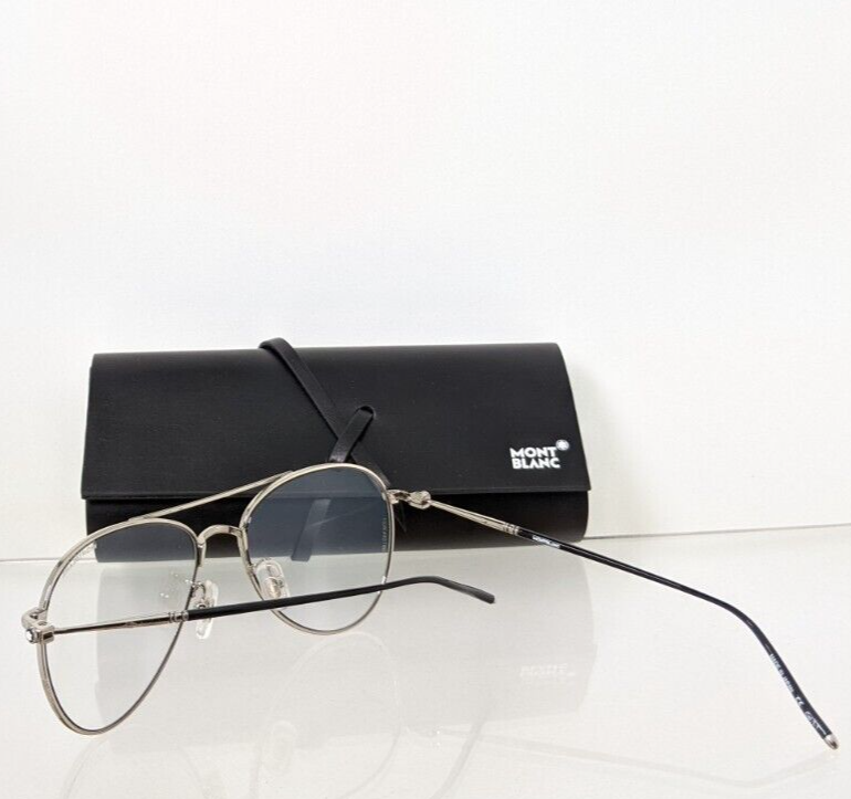 New Authentic Mont Blanc Eyeglasses MB 0128 009 Silver 58mm Frame MB0128