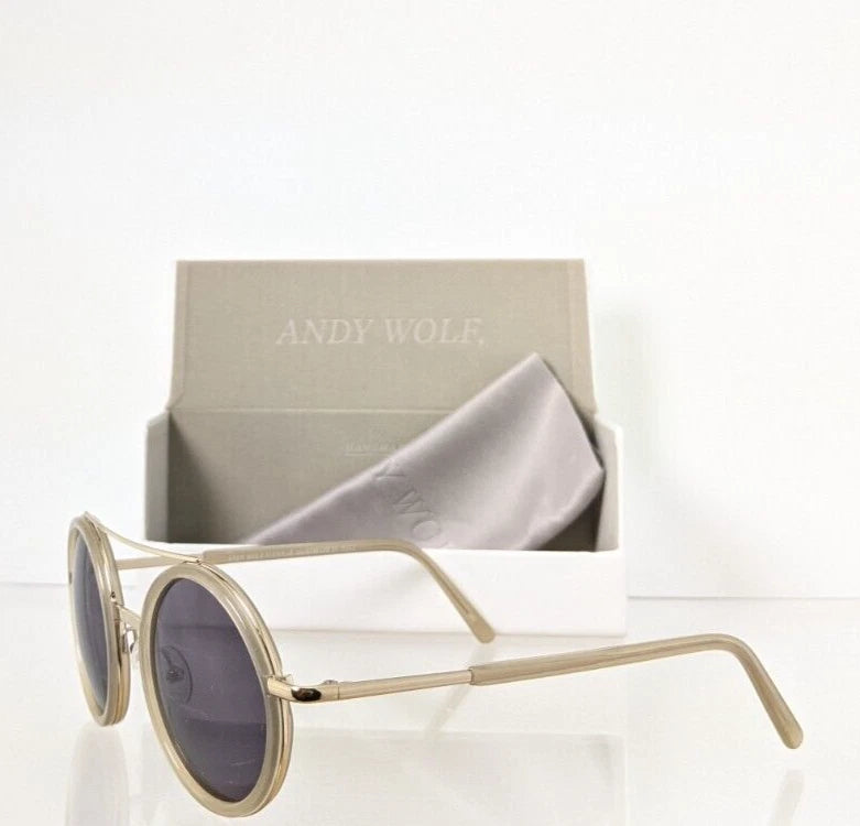 New Authentic Andy Wolf Sunglasses BLISS Col. D Ivory & Gold 49mm Austria Frame