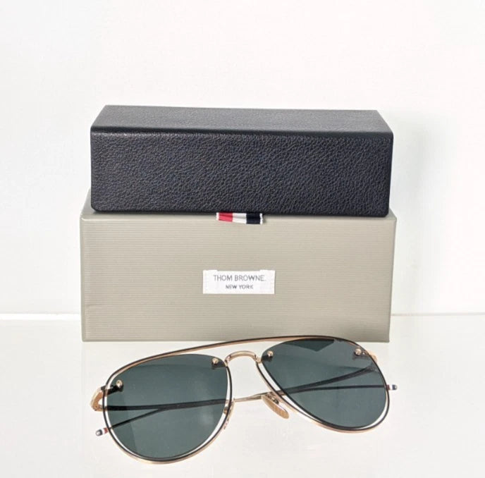 Brand New Authentic Thom Browne Sunglasses TBS 113-59-02 59mm TBS113 Gold Black