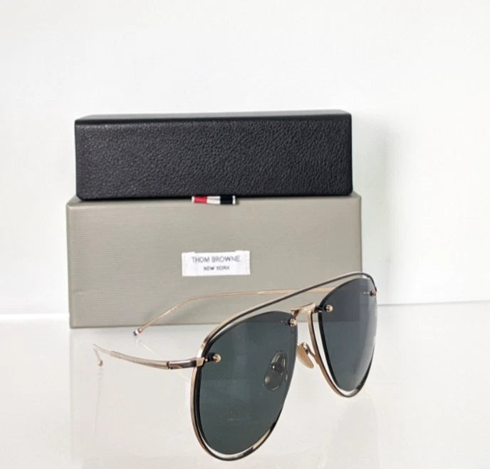 Brand New Authentic Thom Browne Sunglasses TBS 113-59-02 59mm TBS113 Gold Black