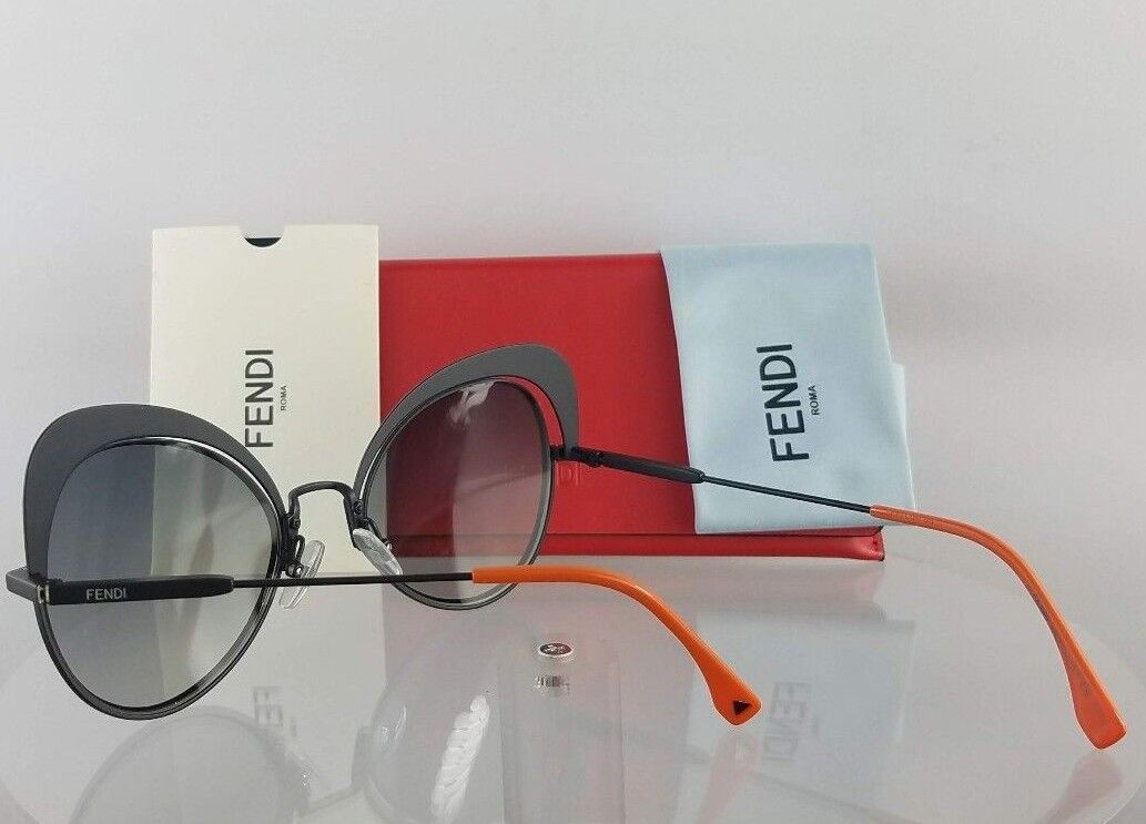 Brand New Authentic Fendi FF 0247/S Sunglasses 8079O Black Orange Frame M0247S