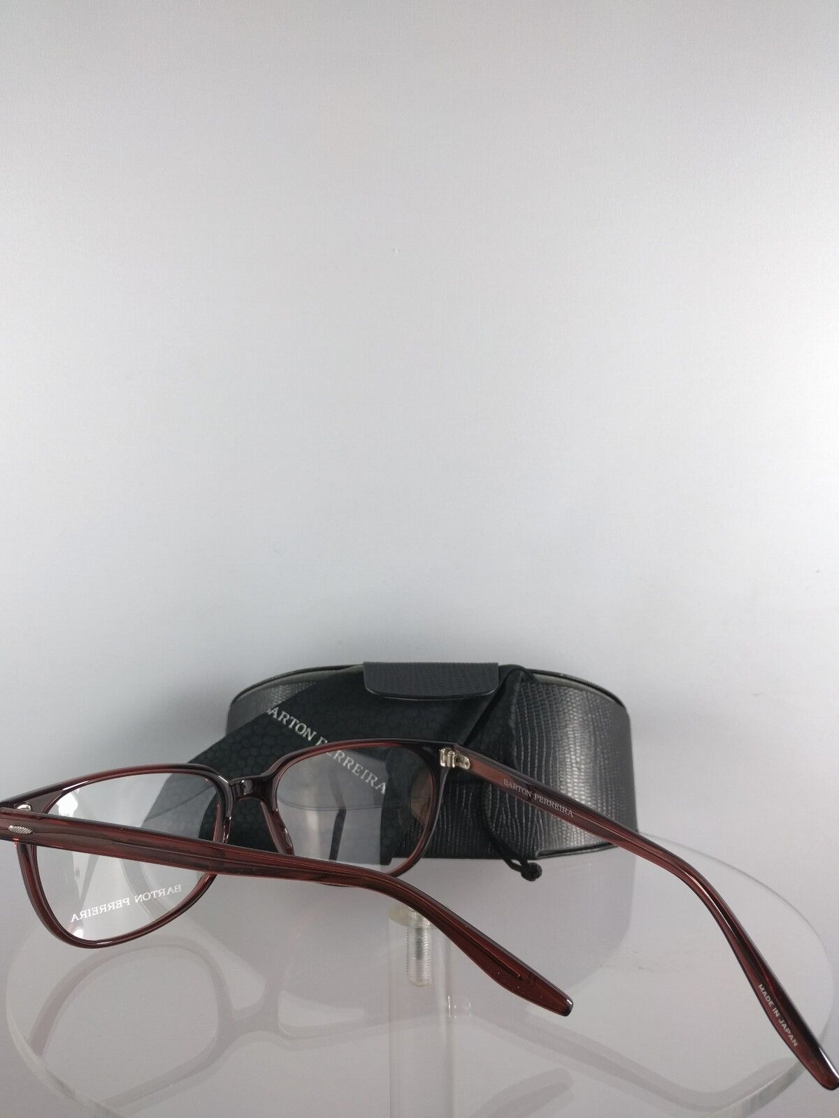 Brand New Authentic Barton Perreira Eyeglasses Novak SBR Burgundy Transparent