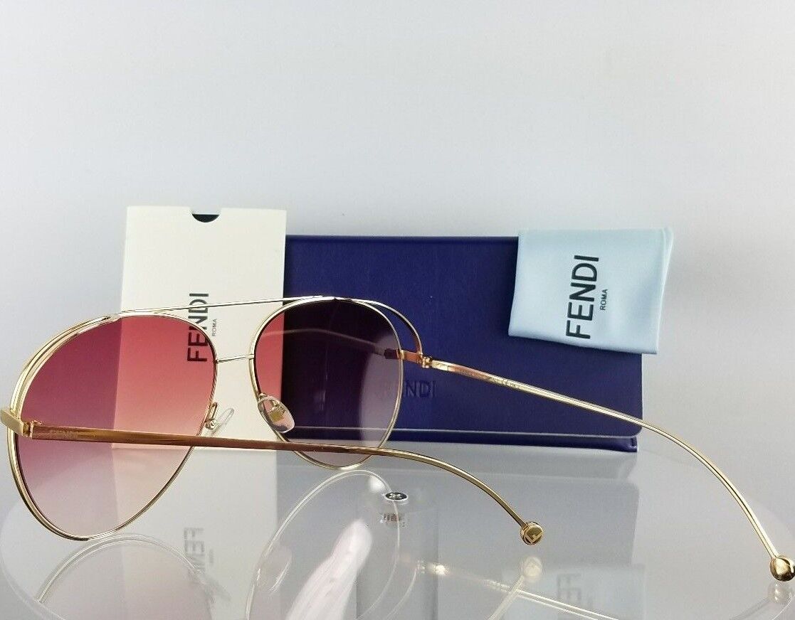 Brand New Authentic Fendi Ff 0286/S Sunglasses 0003X Gold 63Mm Frame 0286