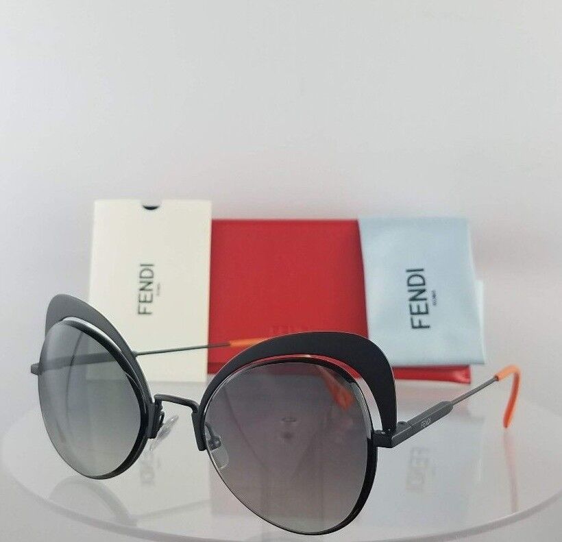 Brand New Authentic Fendi FF 0247/S Sunglasses 8079O Black Orange Frame M0247S