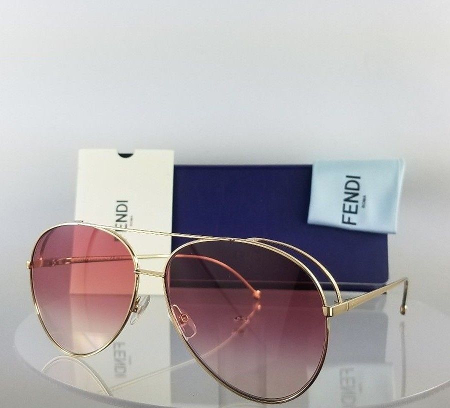 Brand New Authentic Fendi Ff 0286/S Sunglasses 0003X Gold 63Mm Frame 0286