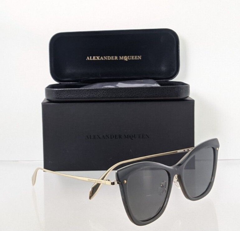 Brand New Authentic Alexander McQueen Sunglasses AM 0264 Gold 001 54mm Frame