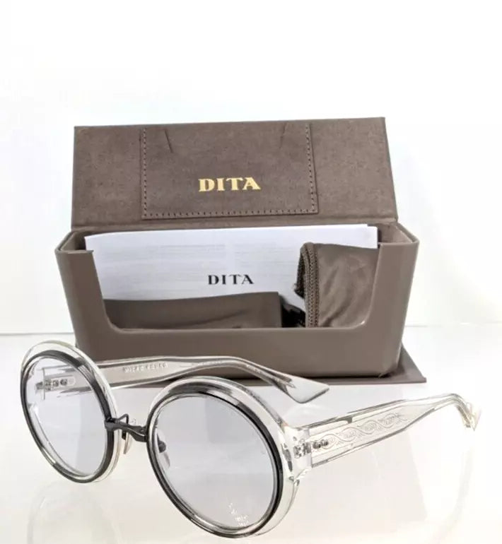 New Authentic Dita Sunglasses MICRO-ROUND DTS 406-A-03 Transparent & Gunmetal