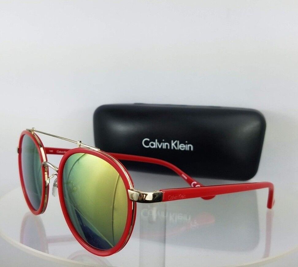 Brand New Authentic Calvin Klein Sunglasses CK 1225S 628 Red Gold Frame