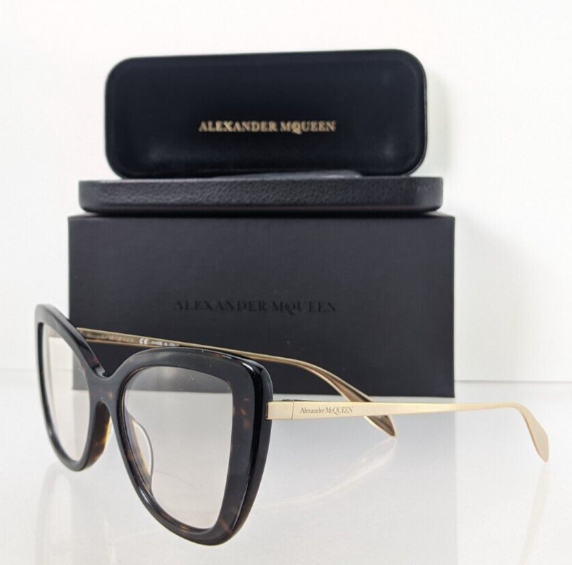 Brand New Authentic Alexander McQueen Sunglasses AM 0261 Gold 002 54mm Clip on