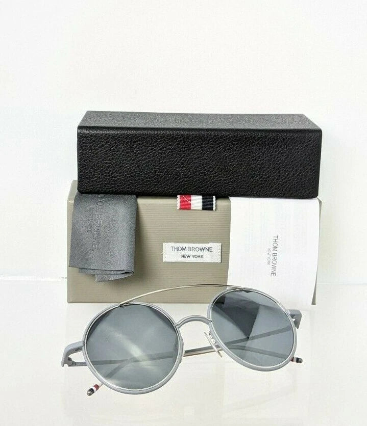 Brand New Authentic Thom Browne Sunglasses TBS 108-B-T Grey Silver TB108 Frame