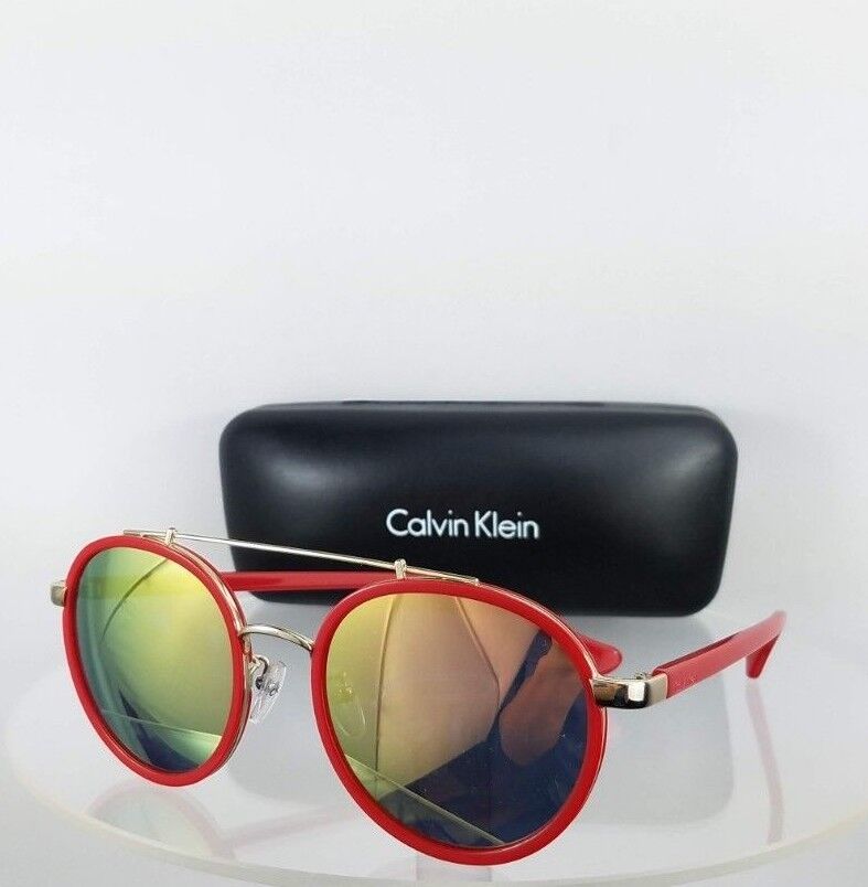 Brand New Authentic Calvin Klein Sunglasses CK 1225S 628 Red Gold Frame