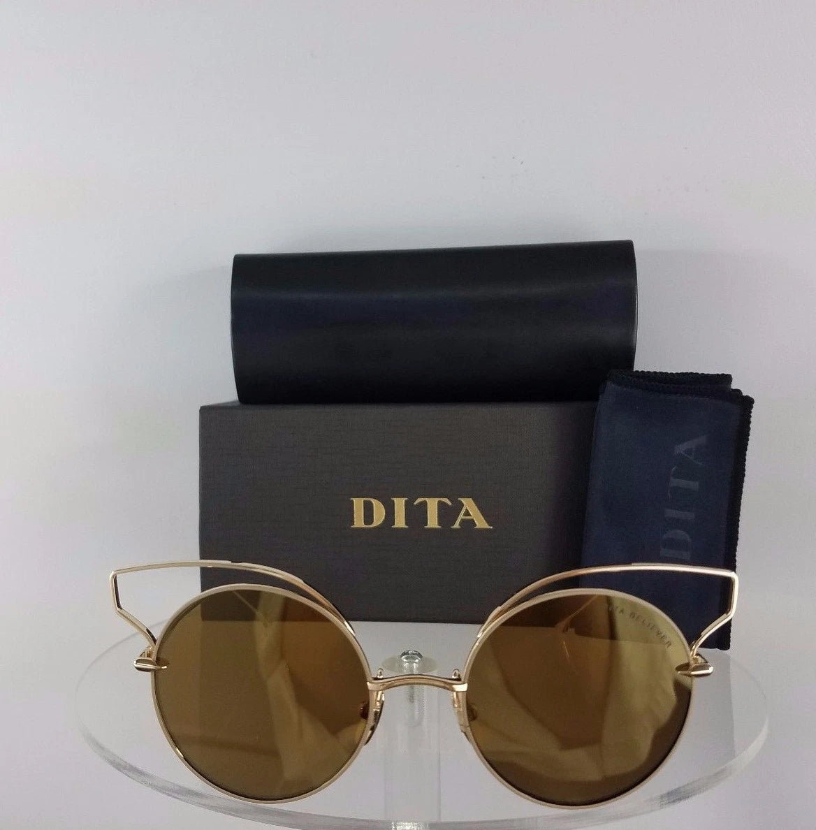 Brand New Authentic Dita Sunglasses Believer 23008-B-TAN-GLD-52mm Gold Frame