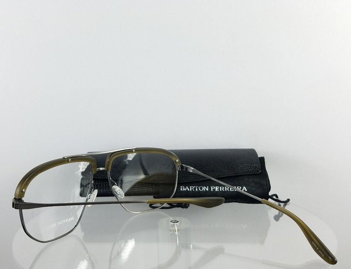 Brand New Authentic Barton Perreira Eyeglasses RHYGING MKE/Pew Green Silver