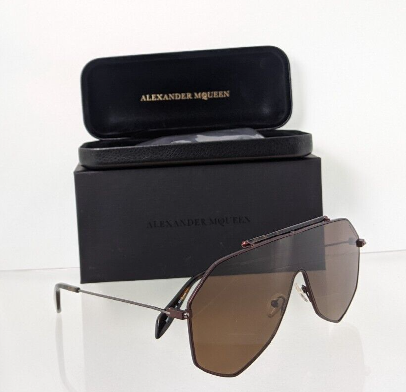 Brand New Authentic Alexander McQueen Sunglasses MQ 0138 Brown 004 99mm Frame
