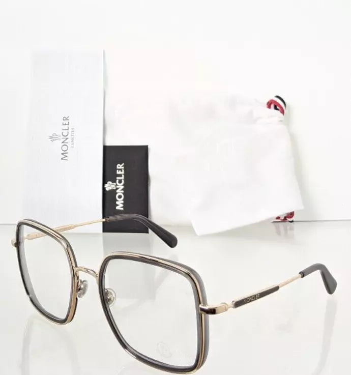 Brand New Authentic Moncler Eyeglasses ML 5154 001 56mm Grey Gold Frame