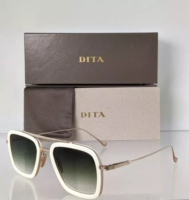 New Authentic Dita Sunglasses Flight 006 7806 Cream & Gold 52mm Frame