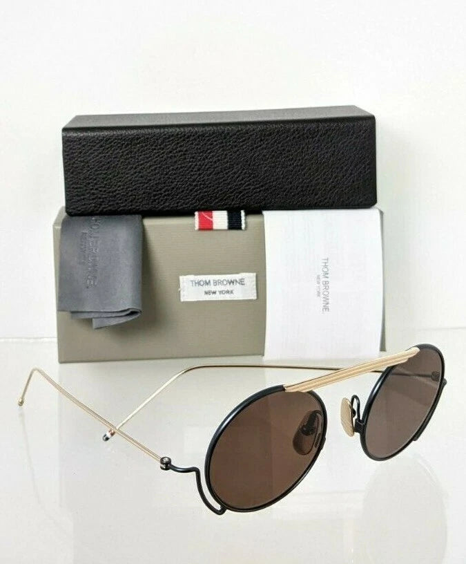 Brand New Authentic Thom Browne Sunglasses TBS 111-03 Gold & Black TB111 Frame