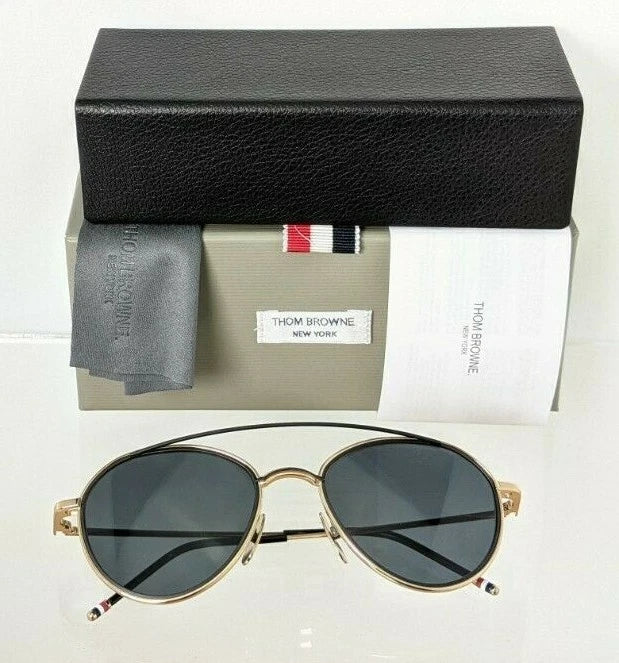 Brand New Authentic Thom Browne Sunglasses TBS 109-A-T Gold Black TB109 Frame