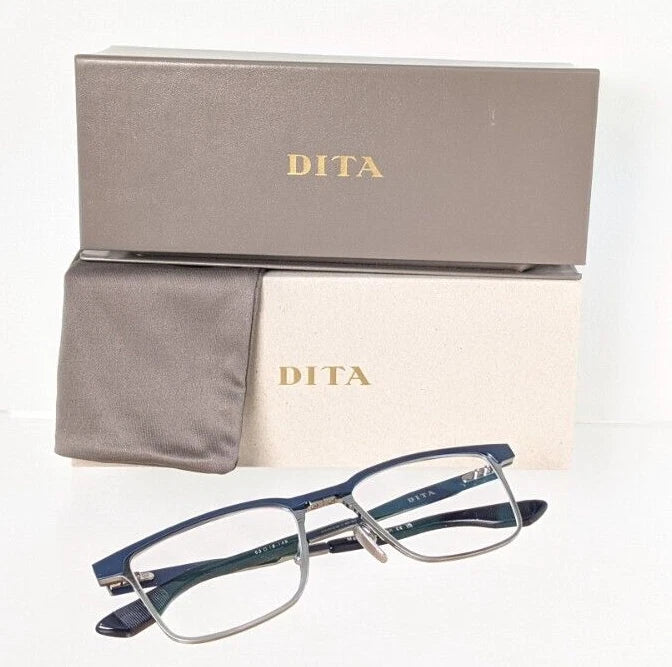 New Authentic Dita Eyeglasses Senator Three DTX-137-A 02 Navy Silver 53mm Frame