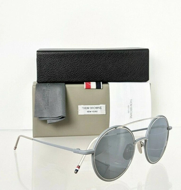 Brand New Authentic Thom Browne Sunglasses TBS 108-B-T Grey Silver TB108 Frame
