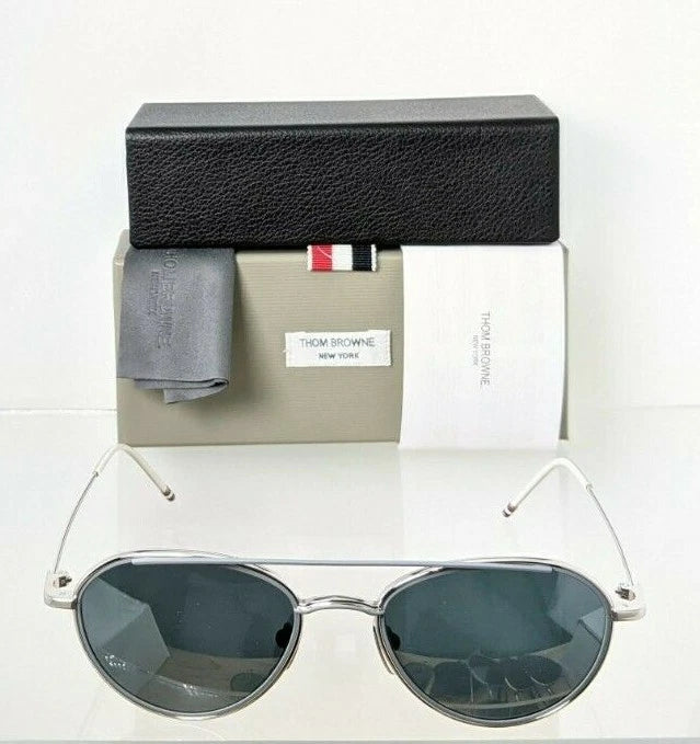 Brand New Authentic Thom Browne Sunglasses TBS 109-B-T Silver Grey TB109 Frame