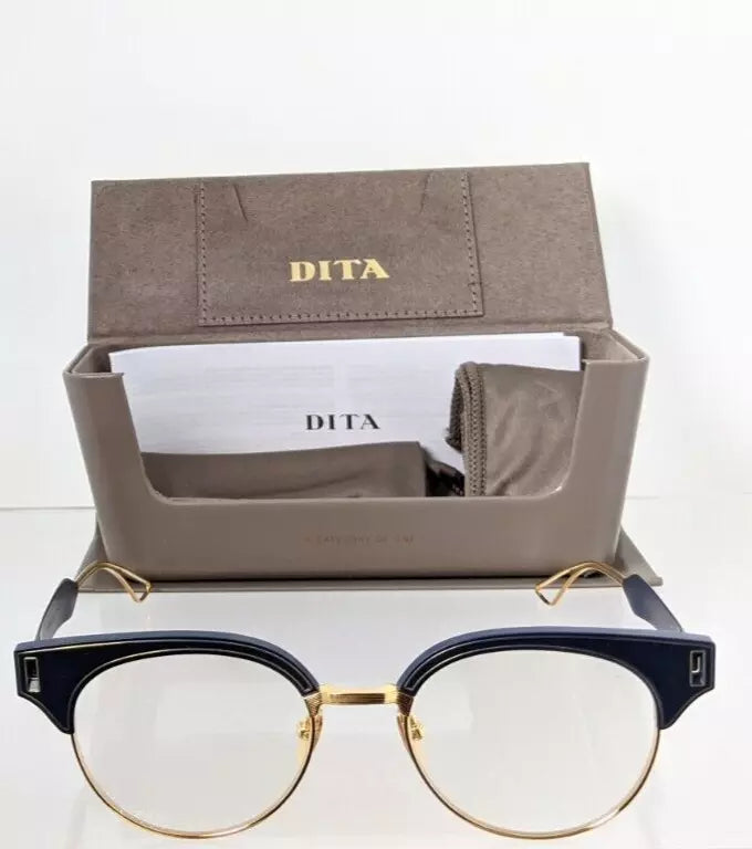 Brand New Authentic Dita Eyeglasses BRIXA Two DTX109-51-03AF 51mm Navy Gold