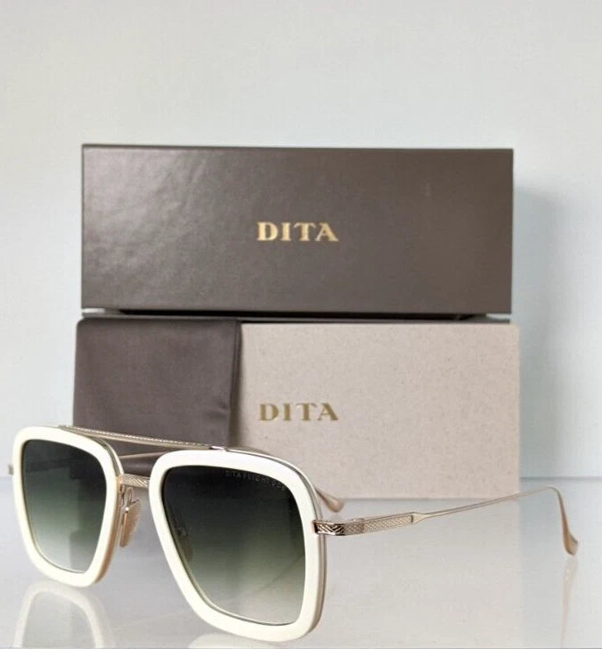 New Authentic Dita Sunglasses Flight 006 7806 Cream & Gold 52mm Frame