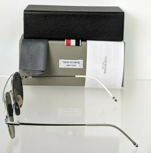 Brand New Authentic Thom Browne Sunglasses TBS 109-B-T Silver Grey TB109 Frame