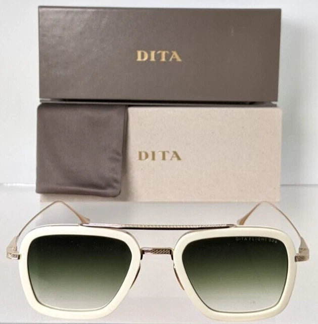 New Authentic Dita Sunglasses Flight 006 7806 Cream & Gold 52mm Frame