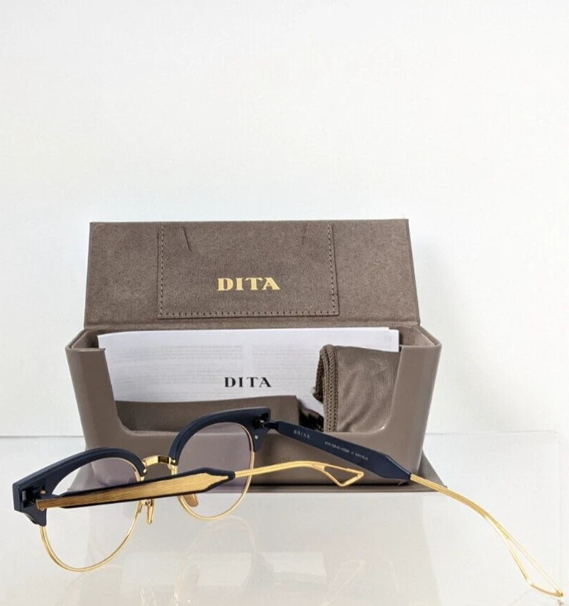 Brand New Authentic Dita Eyeglasses BRIXA Two DTX109-51-03AF 51mm Navy Gold
