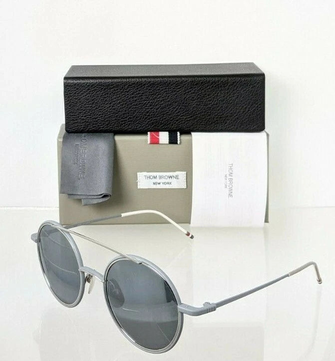 Brand New Authentic Thom Browne Sunglasses TBS 108-B-T Grey Silver TB108 Frame
