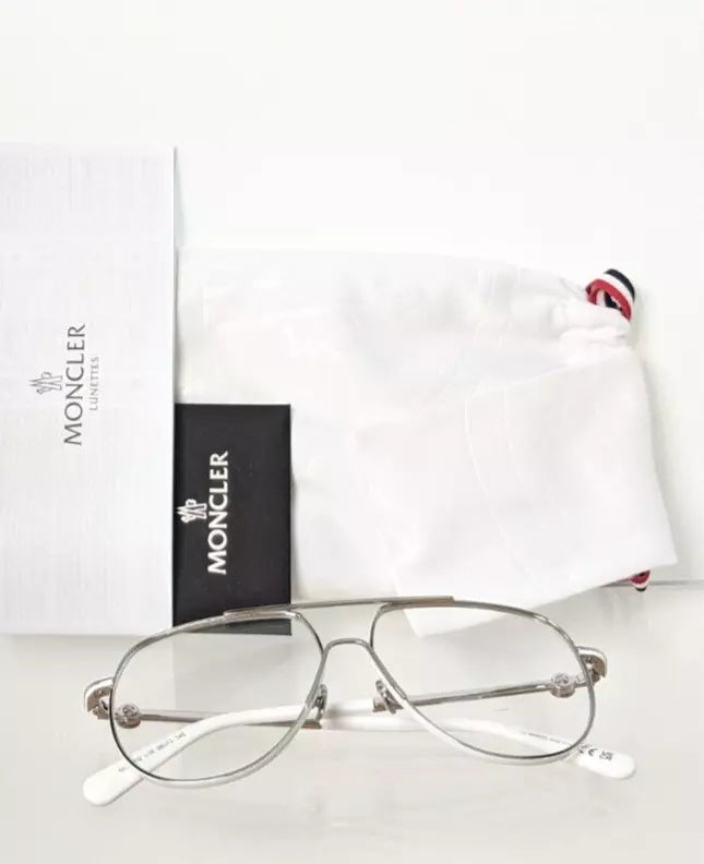 Brand New Authentic Moncler Eyeglasses ML 5202 016 56mm Silver Frame