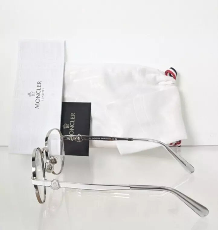 Brand New Authentic Moncler Eyeglasses ML 5179 016 51mm Silver/White Frame