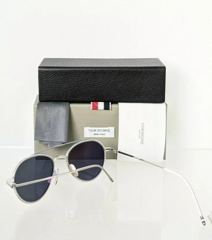 Brand New Authentic Thom Browne Sunglasses TBS 109-B-T Silver Grey TB109 Frame