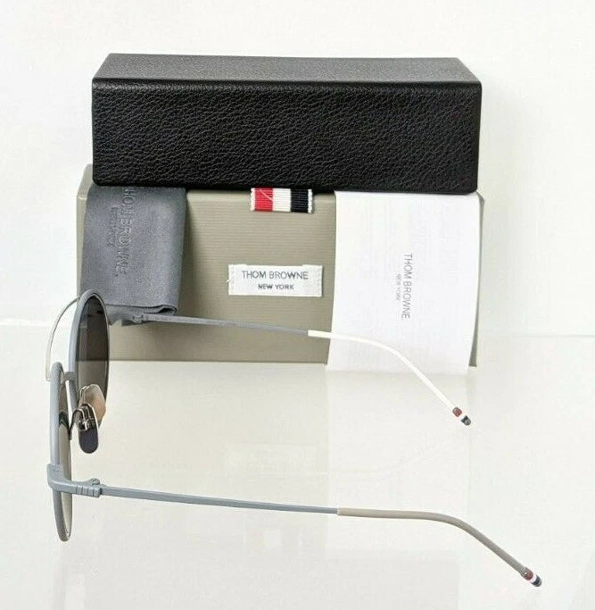 Brand New Authentic Thom Browne Sunglasses TBS 108-B-T Grey Silver TB108 Frame