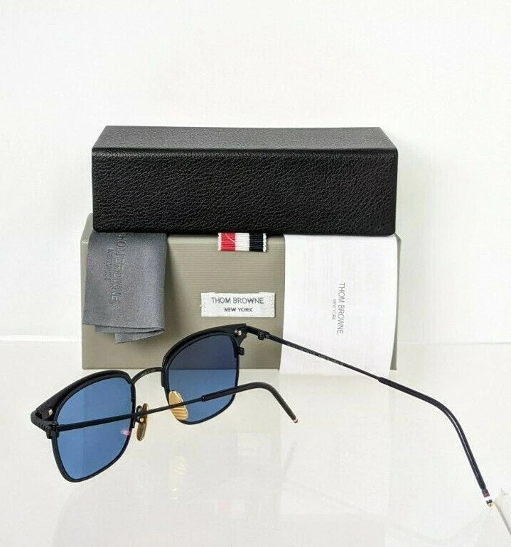 Brand New Authentic Thom Browne Sunglasses TBS 102-C-T Navy Gold TB102 Frame