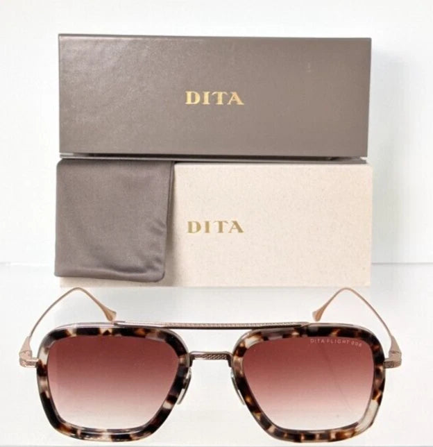 New Authentic Dita Sunglasses Flight 006 7806 Rose Tortoise 52mm Frame
