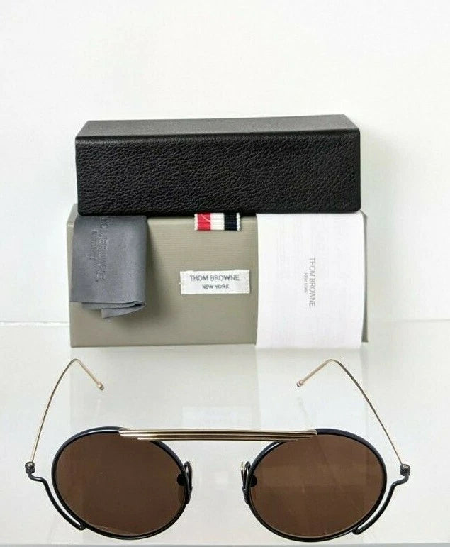 Brand New Authentic Thom Browne Sunglasses TBS 111-03 Gold & Black TB111 Frame