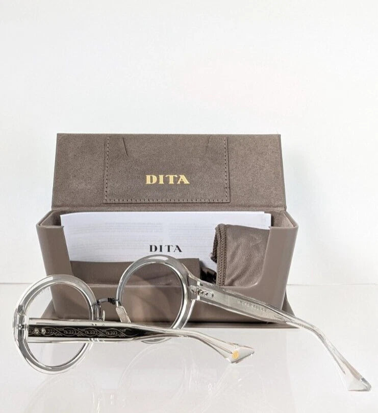 New Authentic Dita Sunglasses MICRO-ROUND DTS 406-A-03 Transparent & Gunmetal