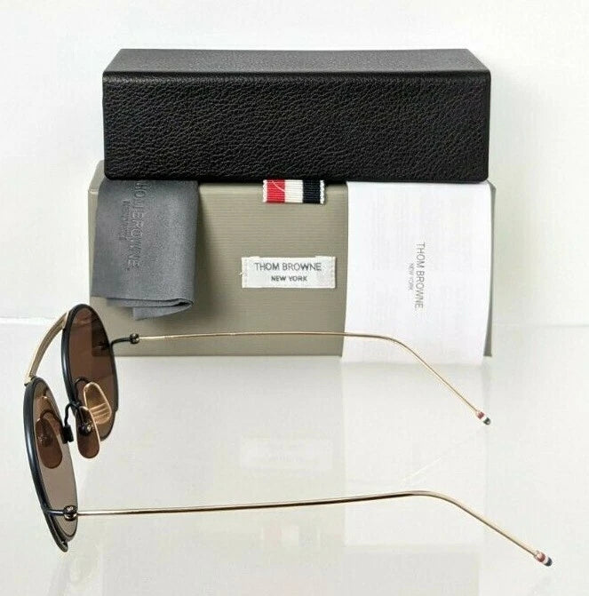 Brand New Authentic Thom Browne Sunglasses TBS 111-03 Gold & Black TB111 Frame