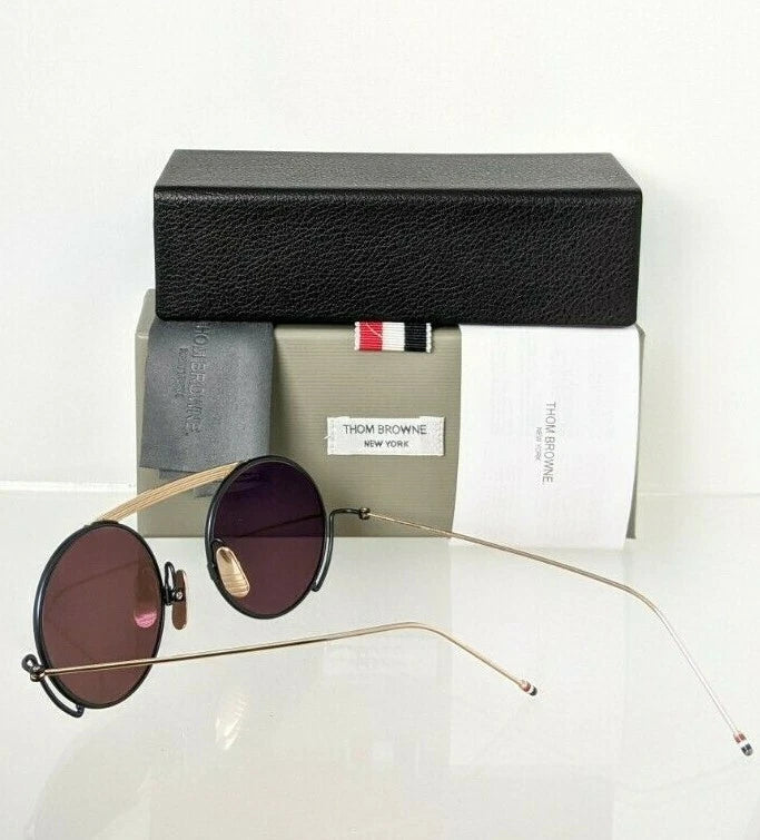 Brand New Authentic Thom Browne Sunglasses TBS 111-03 Gold & Black TB111 Frame