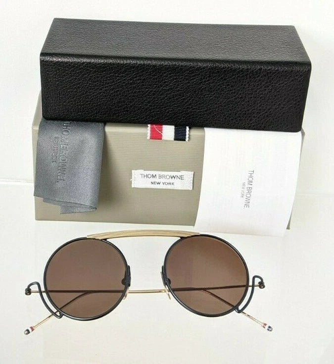 Brand New Authentic Thom Browne Sunglasses TBS 111-03 Gold & Black TB111 Frame