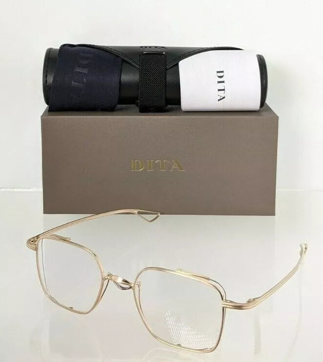 Brand New Authentic Dita Eyeglasses LINETO DTX-124-49-02 Gold 49mm Frame