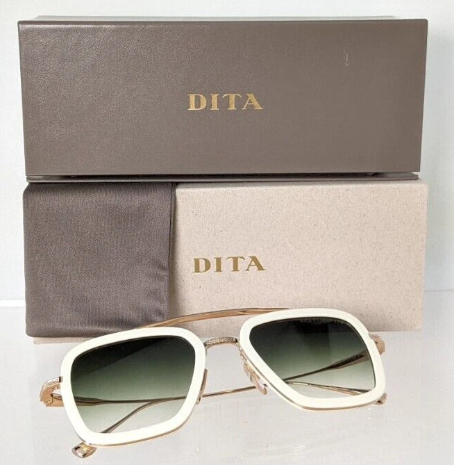 New Authentic Dita Sunglasses Flight 006 7806 Cream & Gold 52mm Frame