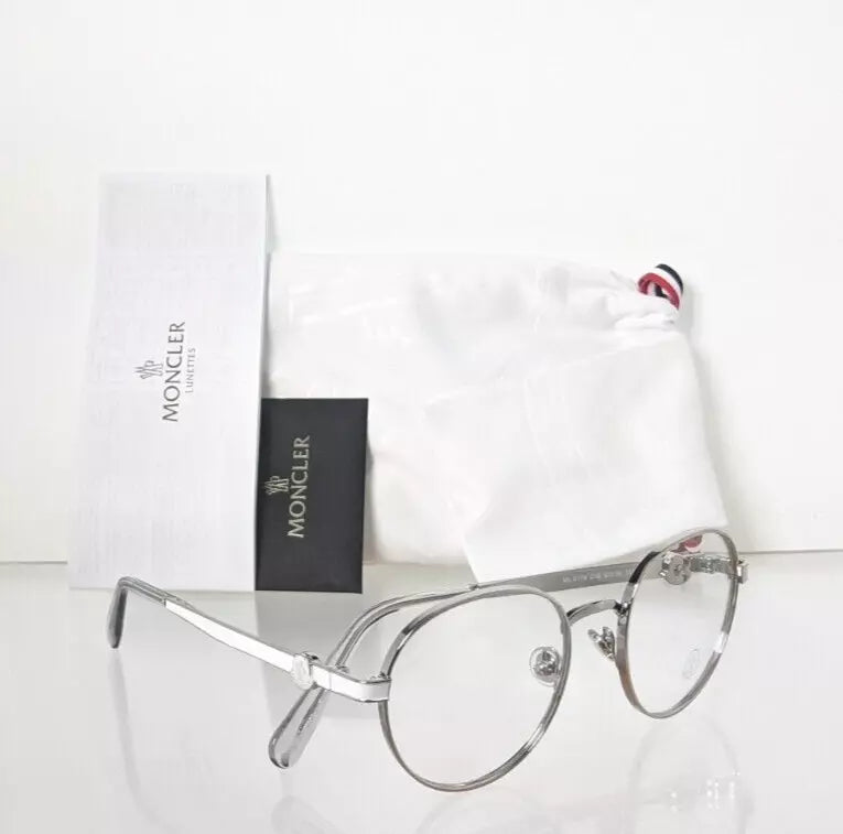 Brand New Authentic Moncler Eyeglasses ML 5179 016 51mm Silver/White Frame