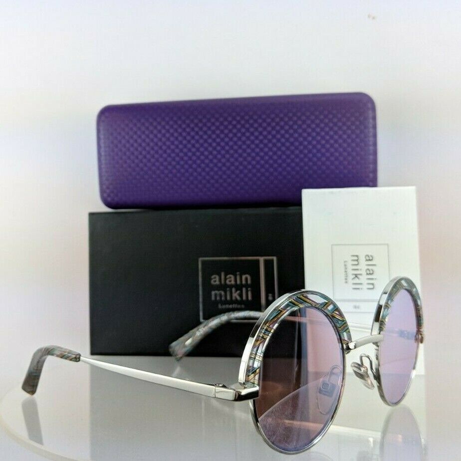 Brand New Authentic Alain Mikli Sunglasses Ao 4003 005/7V Silver & Color Al4003